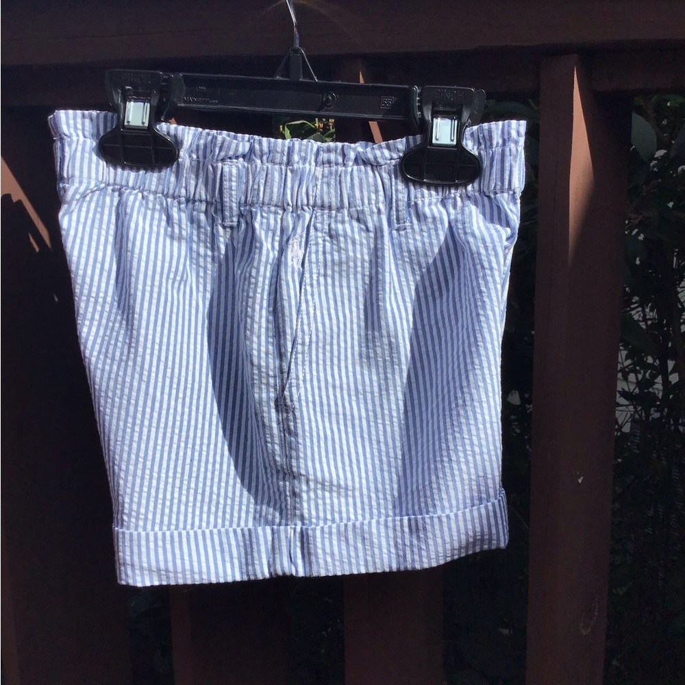 Ralph Lauren Seersucker Striped Cotton Shorts PullOn Elastic Waist - Picture 7 of 9
